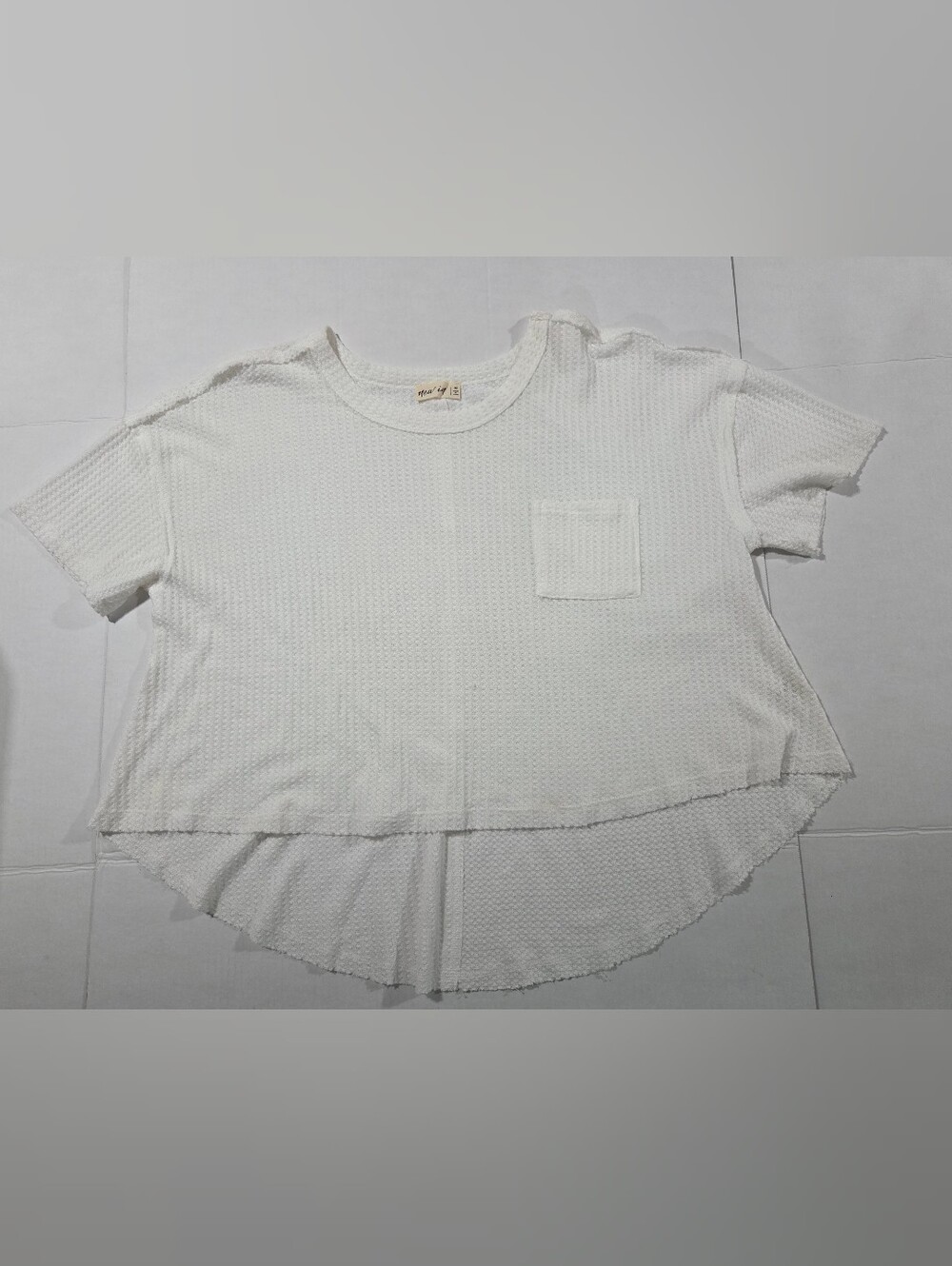 New In White Waffle Knit Crop Top